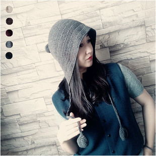 秋冬季护耳大帽子宽松大码大头帽土豆夫人原创【棉线三球护耳帽】