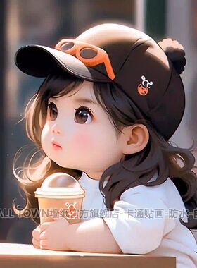 超萌可爱奶茶萌娃贴画