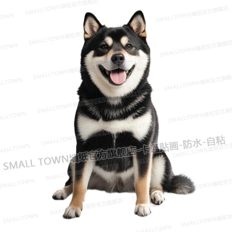 柴犬贴画黑色柴犬可爱狗狗墙贴车贴门贴遮挡划痕马桶冰箱贴画自粘