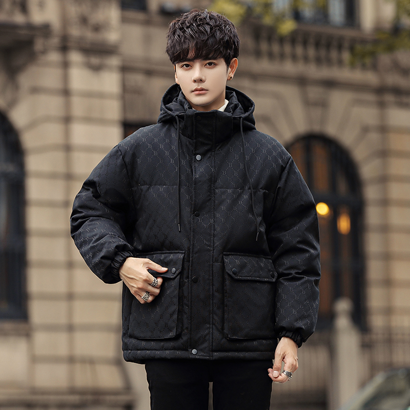 直播港风欧美外贸潮牌羽绒服冬短款加厚外套青年羽绒服H201-P160，男装羽绒服，星座1210A