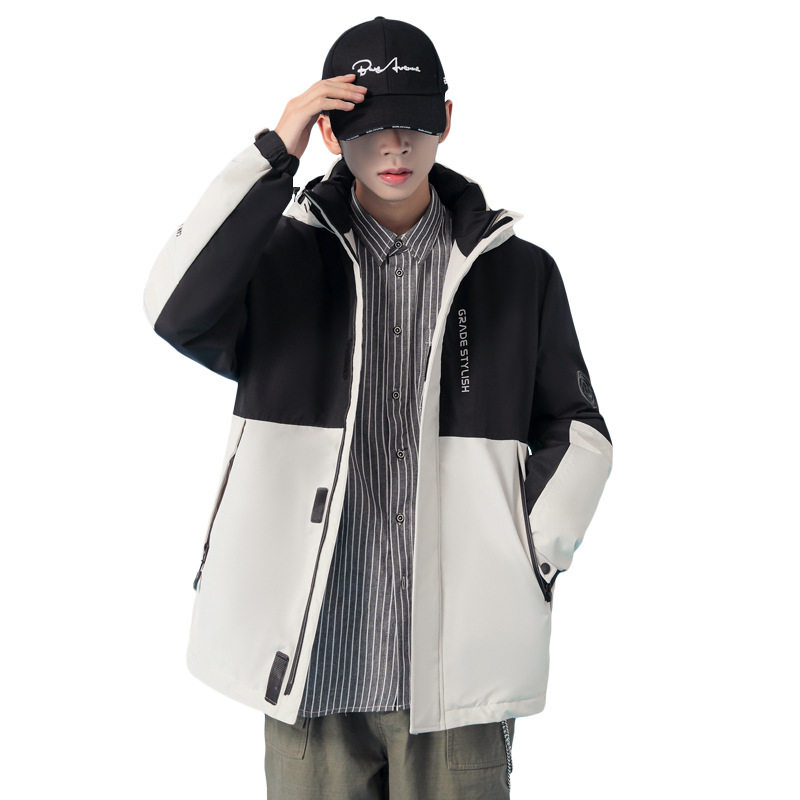 羽绒服男中长款青年学生潮流保暖加厚白鸭绒男士款外套7518-P130,男装羽绒服,星座1210A