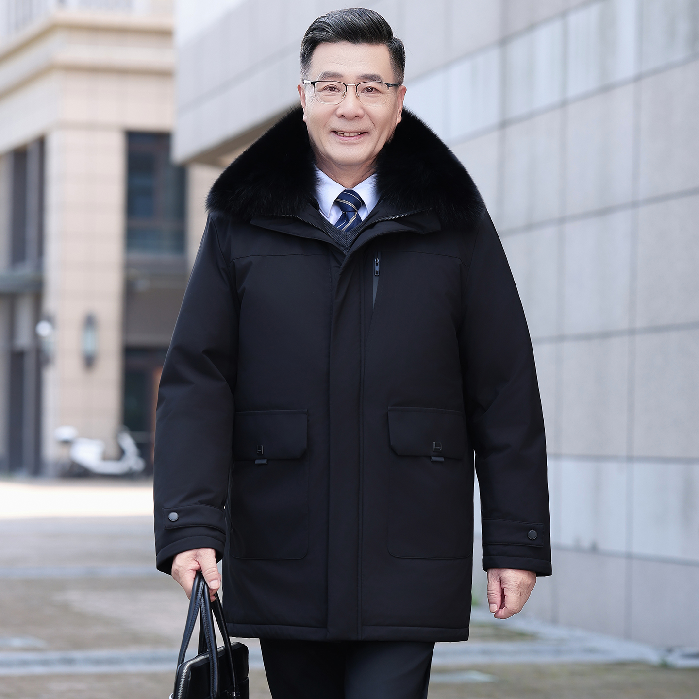 新标白鸭绒羽绒服爸爸装爷爷装男加厚保暖连帽外套db2599-P280，男装羽绒服，星座1210A