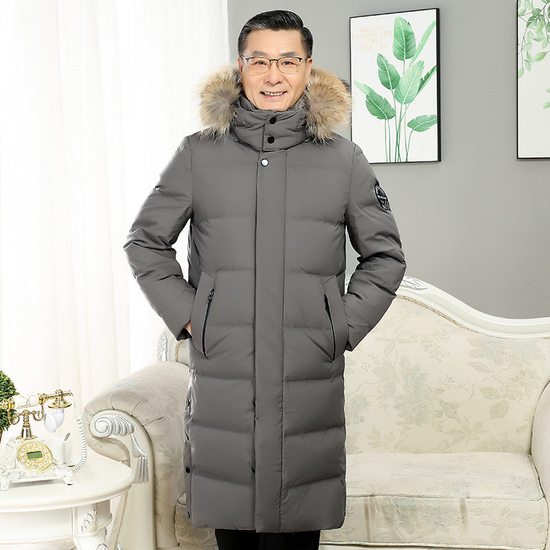 冬装新款中老年羽绒服男时尚爸爸长款带帽爷爷保暖外套YR377-P160,男装羽绒服,星座1210A