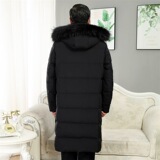 冬装新款中老年羽绒服男时尚爸爸长款带帽爷爷保暖外套YR377-P160，男装羽绒服，星座1210A