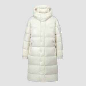 高版本90%鹅绒羽绒服潮牌长款亮面连帽加厚冬季外套男女138-P230图片