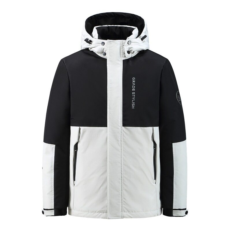 新标50%白鸭绒羽绒服男士时尚休闲加厚可脱卸帽外套yr7518-P130,男装羽绒服,星座1210A