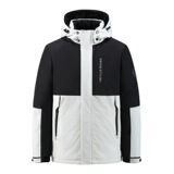 标50%白鸭绒羽绒服男短款冬男青年学生工装连帽外套YR7518-P130，男装羽绒服，星座1210A