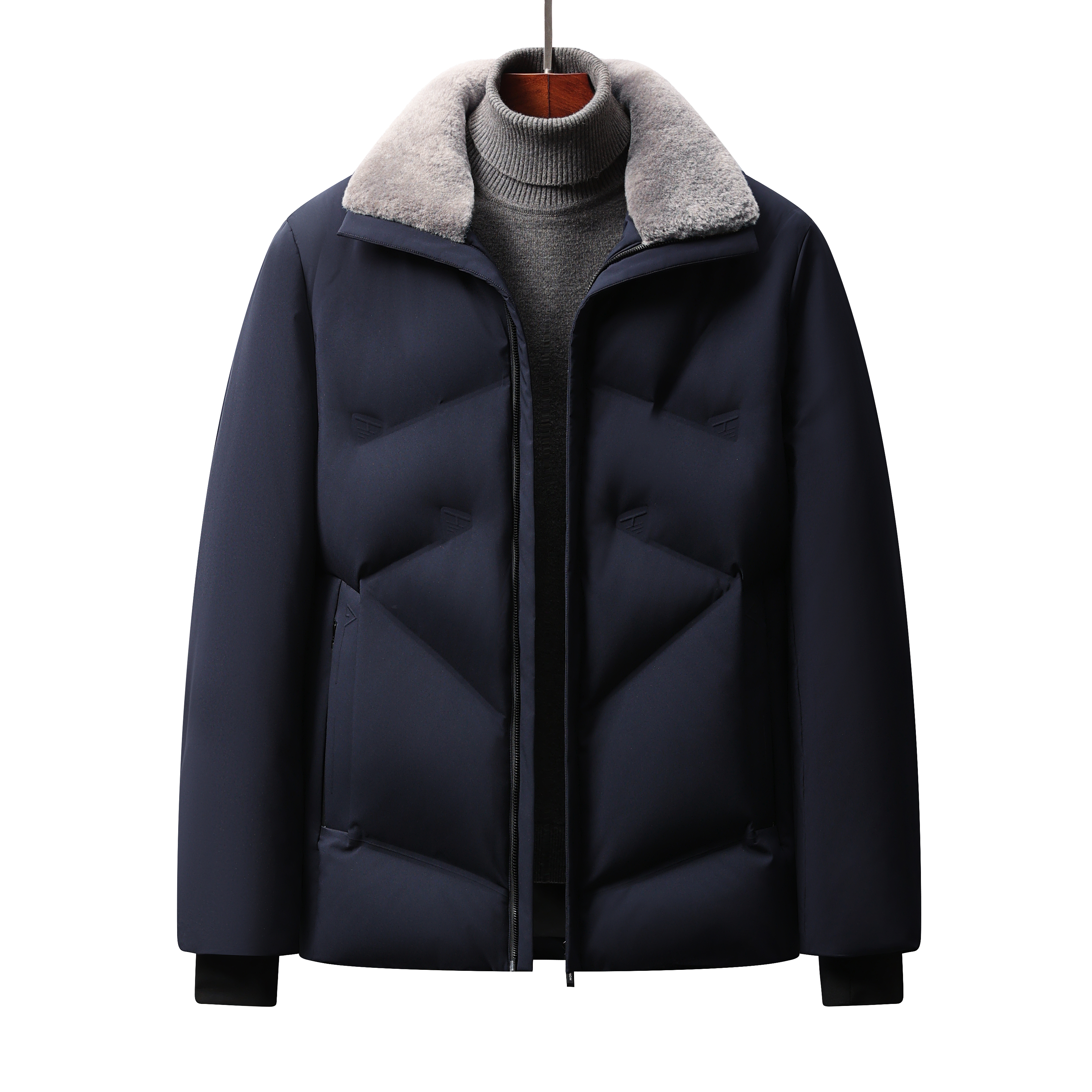 冬爸爸装商务休闲中老年加厚羽绒服外套翻领短款上衣男2583-P150，男装羽绒服，星座1210A