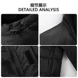 跨境羽绒服男长款过膝连帽加厚女同款冬季石墨烯外套艺考校服P230，男装羽绒服，星座1210A