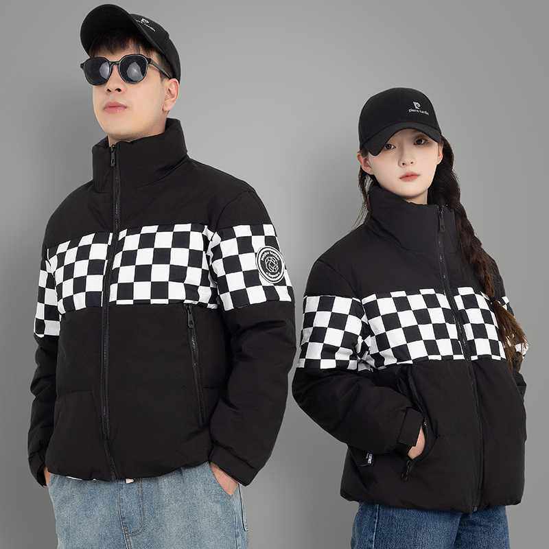 （带报告）90%白鸭绒羽绒服立领棋盘格子加厚外套DB05-P210,男装羽绒服,星座1210A