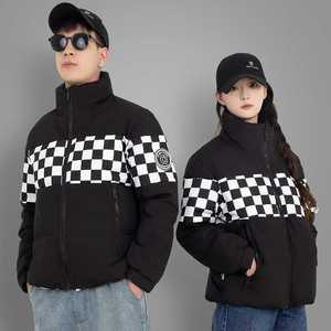 （带报告）90%白鸭绒羽绒服立领棋盘格子加厚外套DB05-P210图片