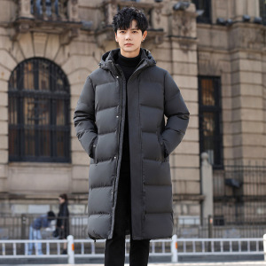 90%白鸭绒羽绒服长款过膝连帽压胶加厚保暖外套H810-P260368图片