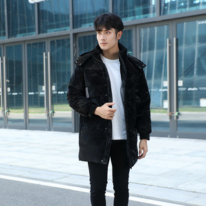 定制可二开logo冬季新款男女羽绒服中长款连帽情侣外套YR246-P95图片