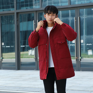 定制可二开logo冬季新款男女羽绒服中长款连帽情侣外套YR246-P95图片