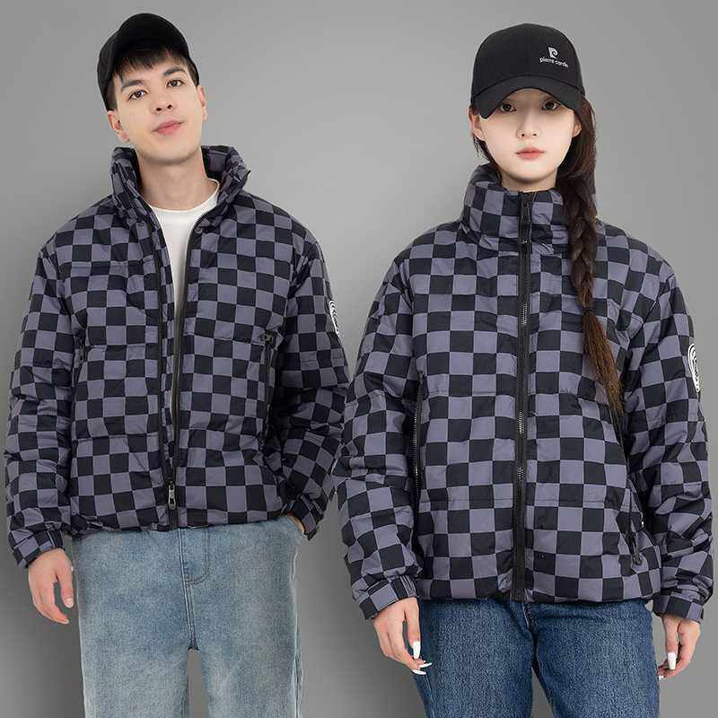 （带报告）90%白鸭绒羽绒服立领棋盘格子加厚外套DB06-P210,男装羽绒服,星座1210A