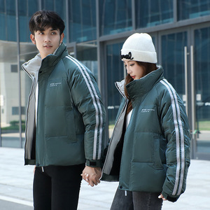 定制二开新款立领羽绒服男冬季加厚情侣短款两条杠保暖yr245-P85图片