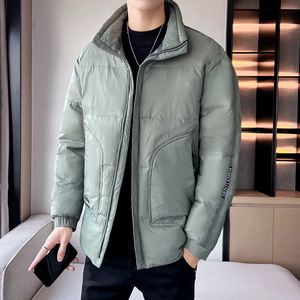 港风标50%白鸭绒羽绒服冬季男短款保暖时尚立领外套男7503-P120图片