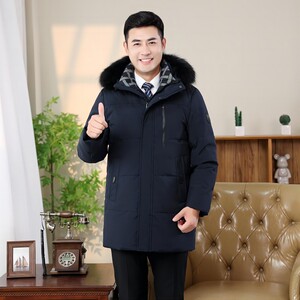 现货全中老年羽绒服男外套加厚时尚羽绒服工作服爸爸装yr238-P210图片