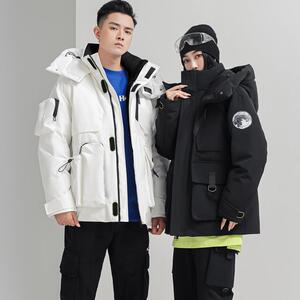 标羽绒服男女同款工装运动登山服中长款冬季冲锋衣防寒外套P220图片