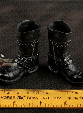 森哥 1/6 兵人 DAM 黑帮王国 GK010 方块4 龙格尔 机车靴 实心鞋