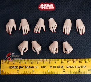 现货1/6 岚 PHICEN包胶素体可替换手型 4双 适合女兵人素体