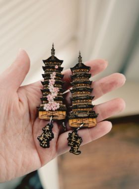 常州红梅公园文笔塔文创冰箱贴