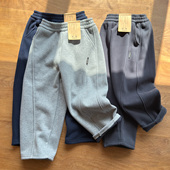 男童秋冬薄棉裤 奥粒绒 170 一体绒宽松运动裤 加绒针织弯刀裤 110