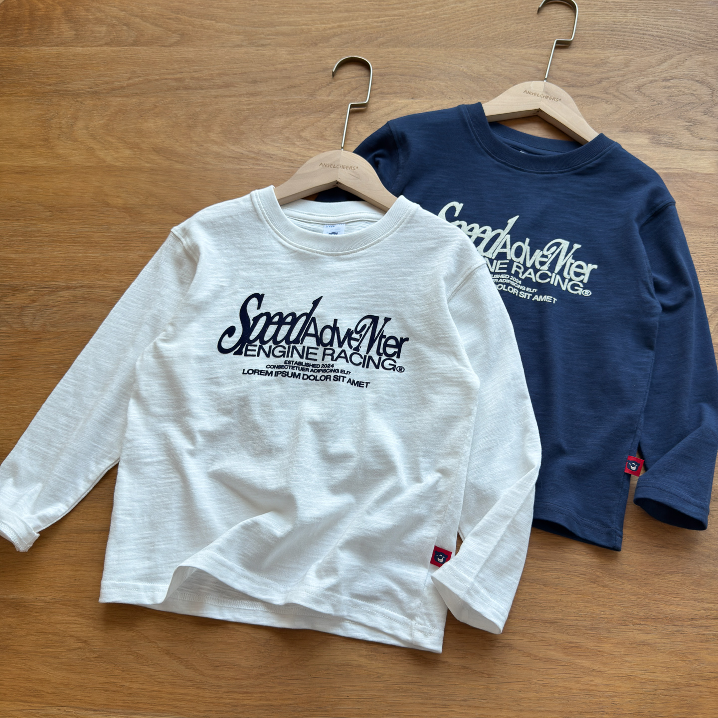 植绒字母~竹节棉~男童纯棉长T