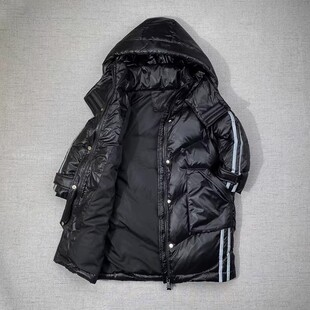 黑色110码 特惠~中长款羽绒服男童  90白鸭绒韩版休闲厚外套