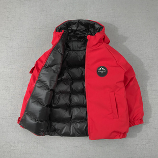 优惠~双面穿~90绒~羽绒面包服 儿童休闲轻软羽绒服冬季鸭绒厚外套