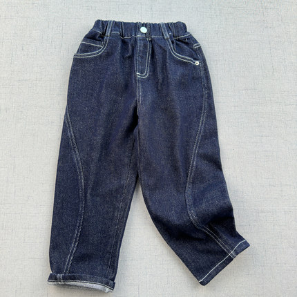 环保印染~不易掉色 原色牛仔裤110-170 男童秋装新品中大童春秋裤