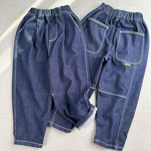 不易掉色 春秋原色牛仔长裤 弹力牛仔110 男童春装 170 环保染料