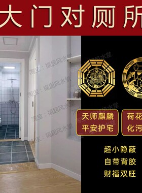 化解入户门正对卫生间隔断帘大门对厕所屏风客厅门帘洗手间隐形贴