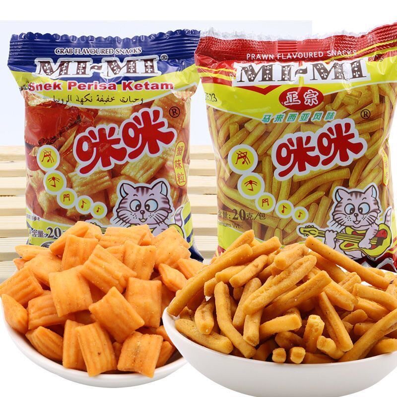 正宗马来西亚风味咪咪虾条蟹味粒8090后儿时怀旧零食小吃休闲解馋