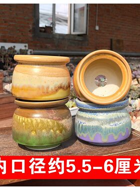 小奶罐多肉花盆景德镇手工拉坯