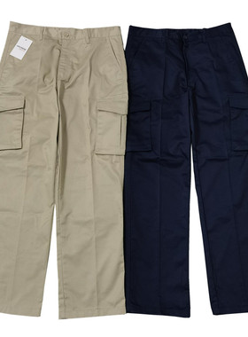 外贸大码厚实耐造标准直筒魔术贴多口袋工装设计制式工作长裤K773