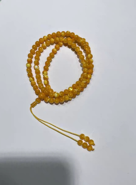 金丝贝壳108颗手链手串6毫米圆珠贝壳深海太极纹黄色贝壳类佛珠女