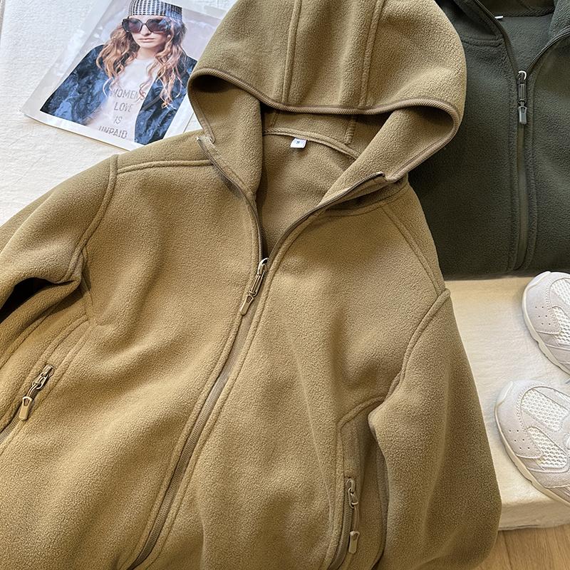 双面绒加绒卫衣复古摇粒绒宽松