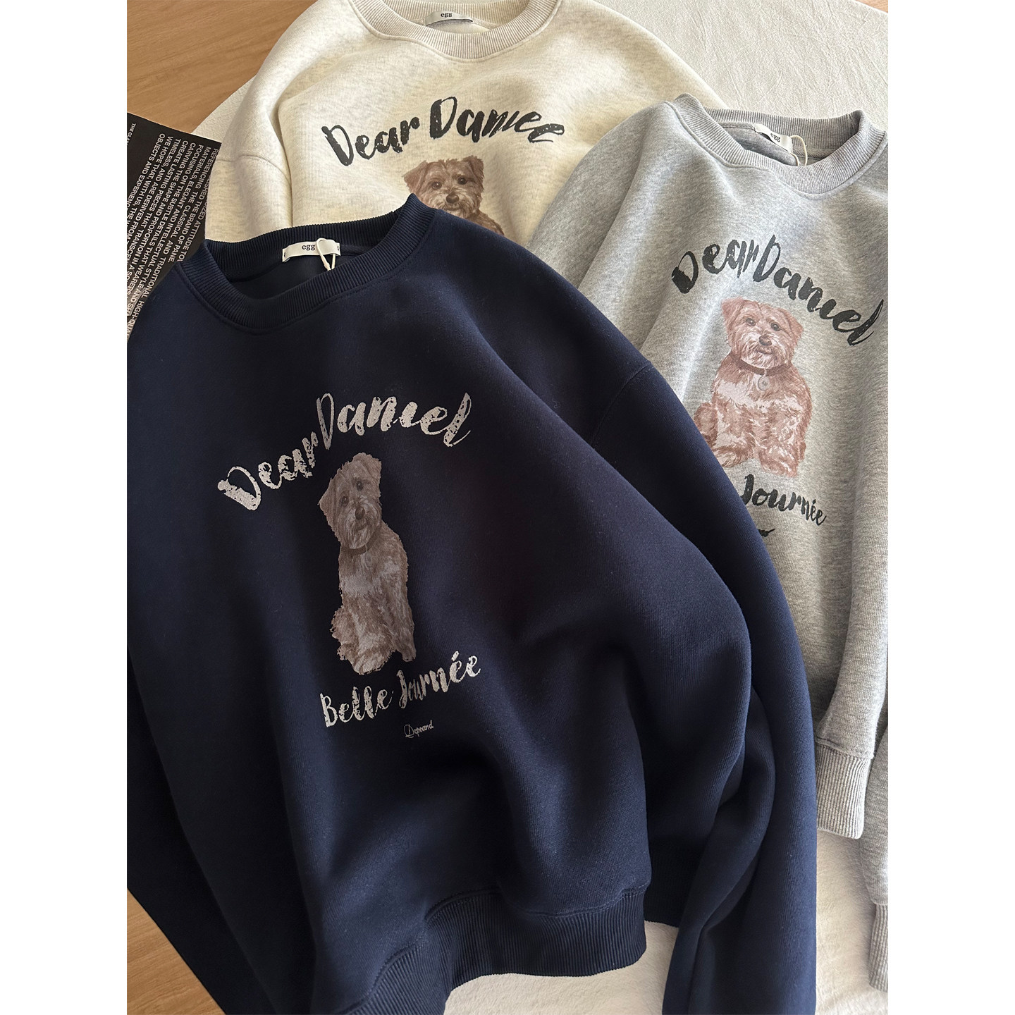 韩系2025秋新款简约卡通狗狗印花套头卫衣女百搭宽松减龄休闲上衣,女装/女士精品,卫衣/绒衫,淘宝优惠券,粉丝福利购,淘宝优惠卷