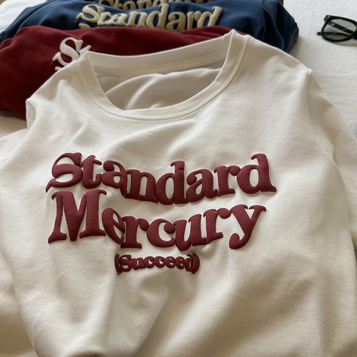 立体发泡磨毛云朵棉简约短袖T恤