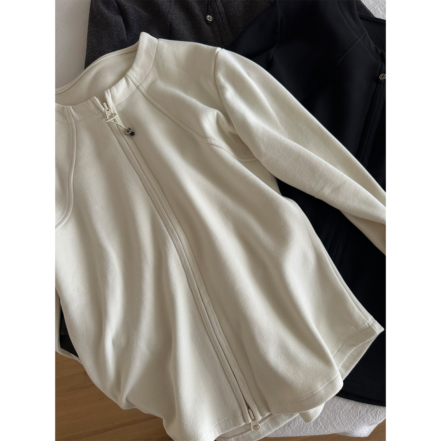 双面绒拉链卫衣外套女显瘦棒球服