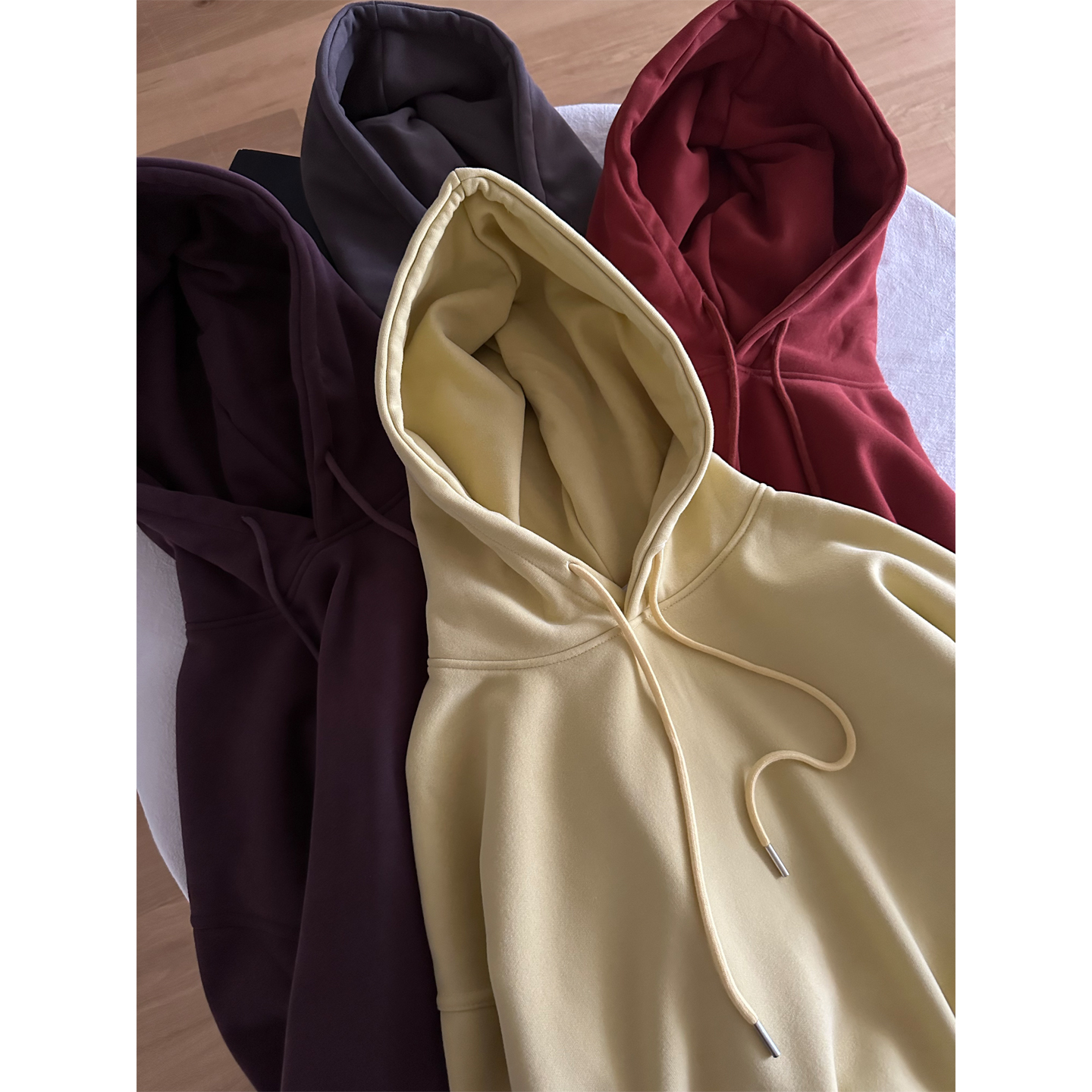 纯色基础款加绒保暖宽松套头卫衣