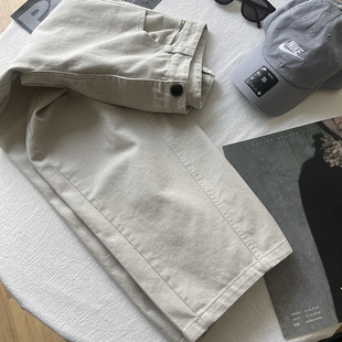 米色镰刀牛仔裤女2025秋季新款高腰显瘦弯刀裤宽松直筒阔腿裤长裤