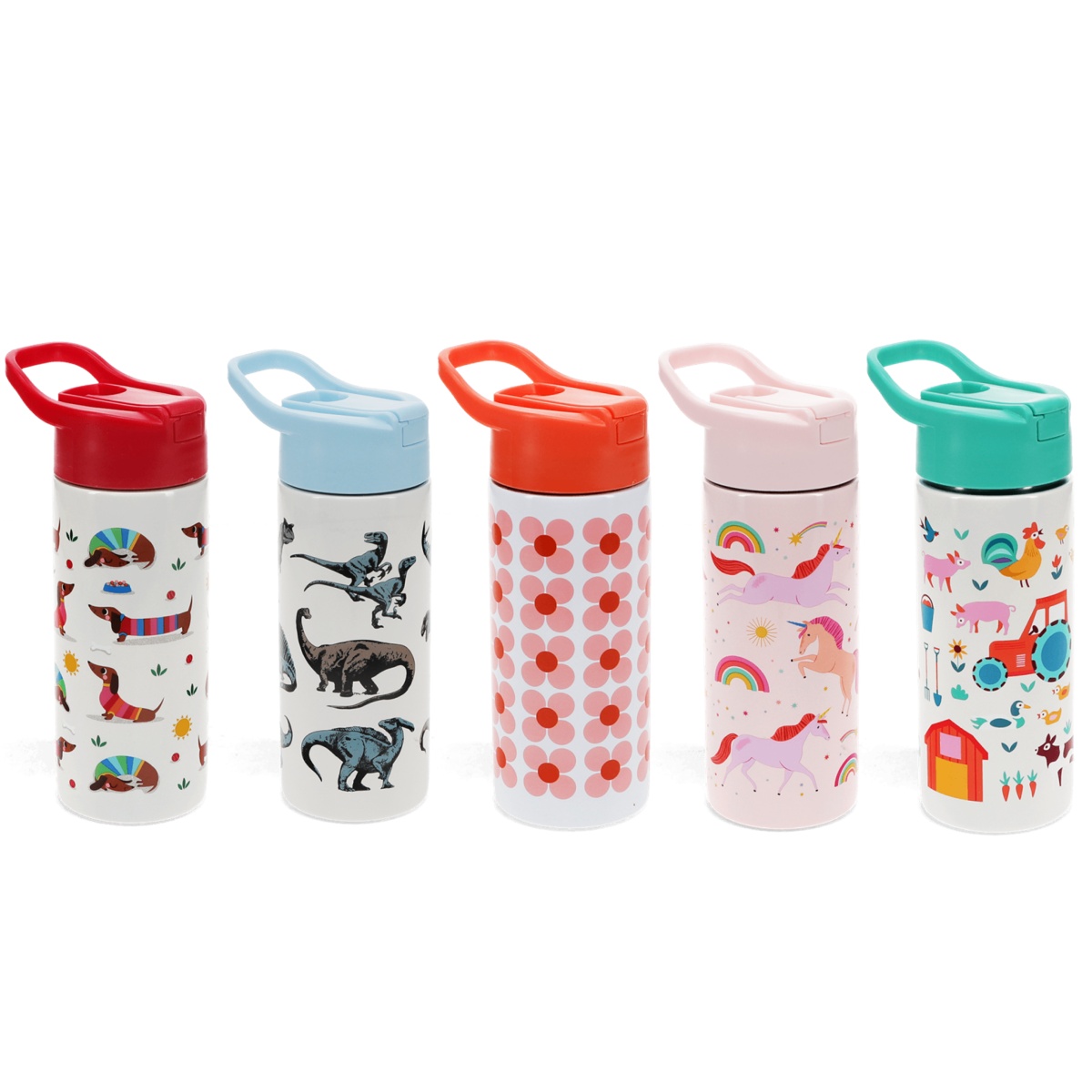 正品英国Rex London按压弹吸管不锈钢运动水壶户外500ml 德国直邮