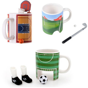 正品德国Winkee桌面足球篮球高尔夫球 马克杯陶瓷咖啡杯 德国直邮