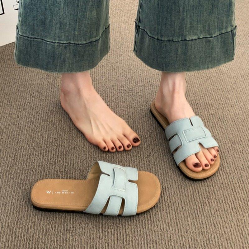 [明星同款]软羊皮~凉拖鞋女2025新款外穿夏季超火绝美配裙子平底