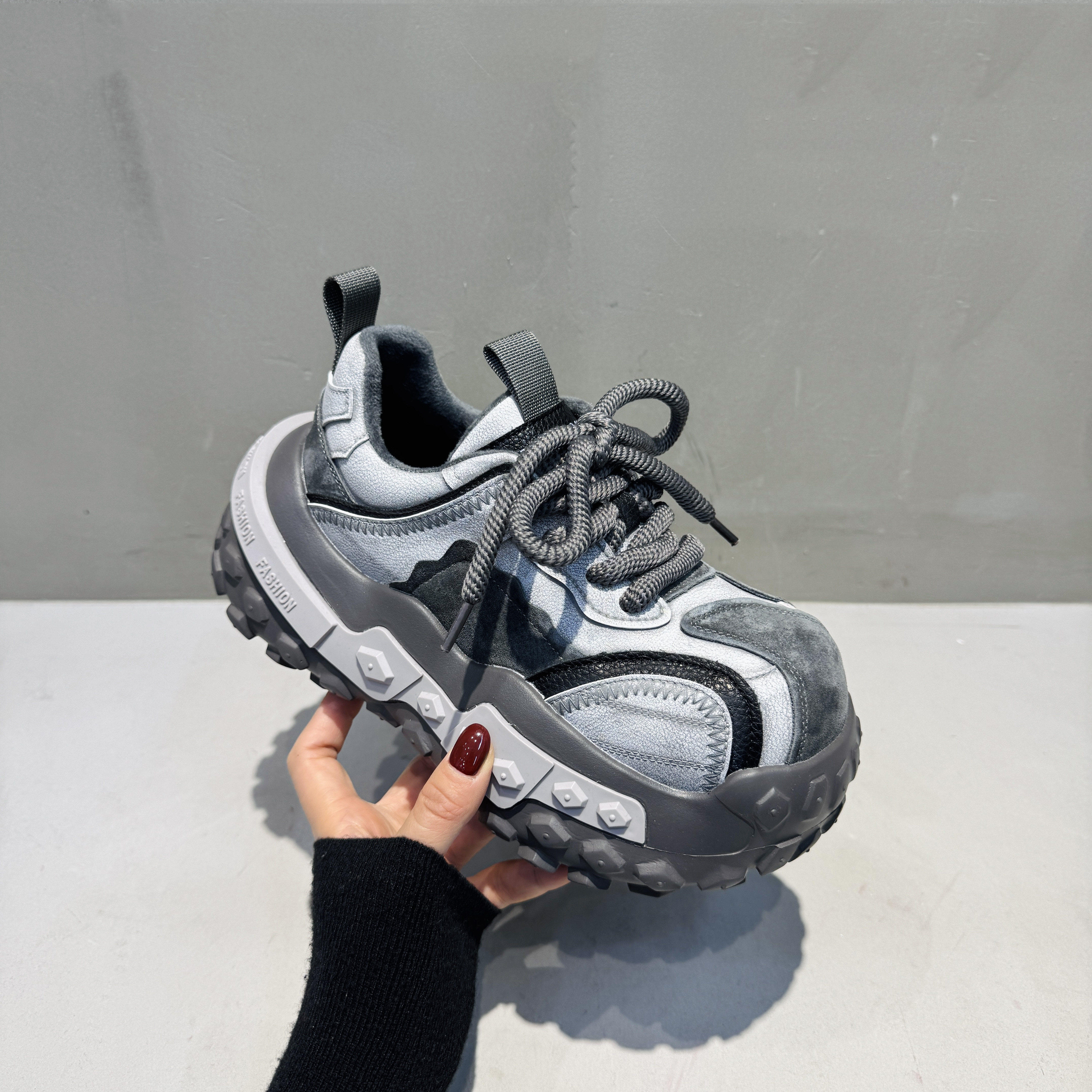 [明星同款]2025秋冬新款复古拼色轮胎底老爹鞋韩版百搭时尚爆款休,女鞋,老爹鞋,淘宝优惠券,粉丝福利购,淘宝优惠卷