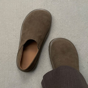 [明星同款]厚底全包勃肯鞋男女复古休闲一脚蹬懒人乐福鞋情侣增高