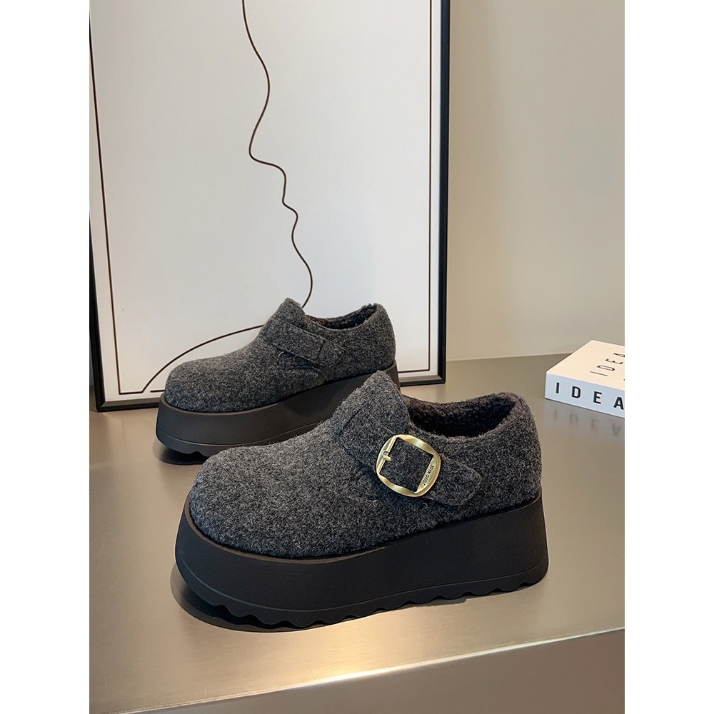 [明星同款]勃肯鞋女冬季新款复古保暖加绒加厚大棉鞋松糕一脚蹬毛,女鞋,勃肯鞋/软木鞋,淘宝优惠券,粉丝福利购,淘宝优惠卷