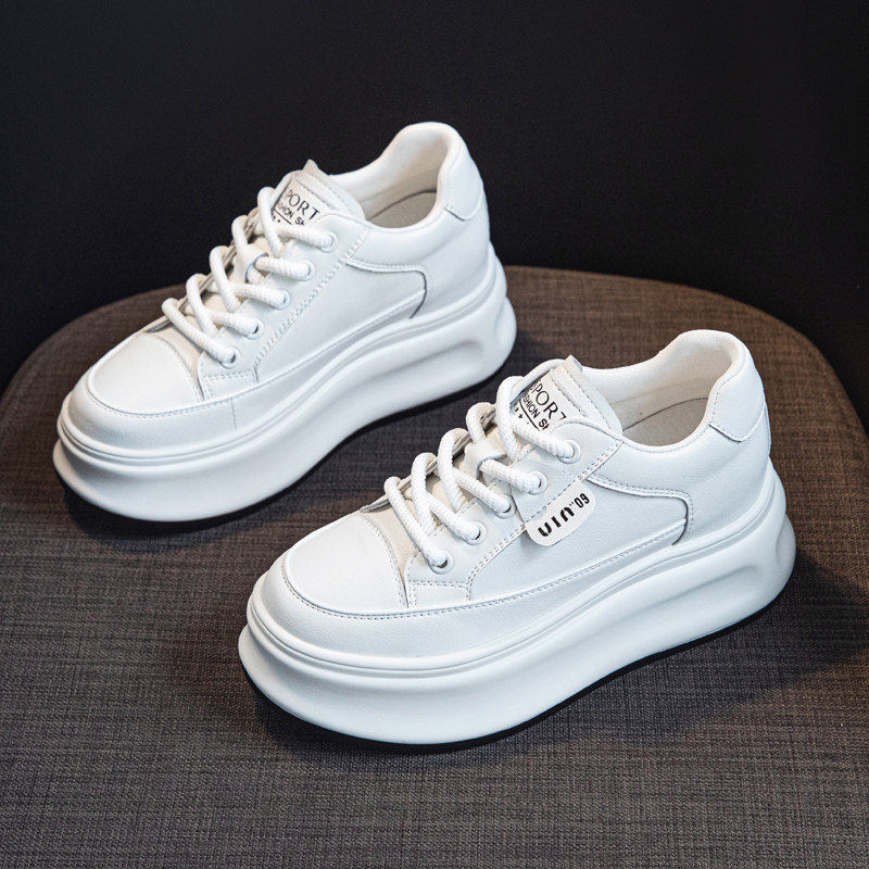 [明星同款]内增高真皮小白鞋 厚底松糕休闲女鞋 小个子运动板鞋,女鞋,时尚休闲鞋,淘宝优惠券,粉丝福利购,淘宝优惠卷